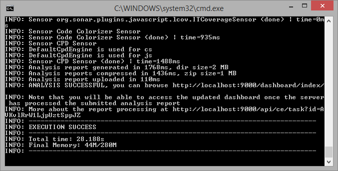 SonarQube successful analysis